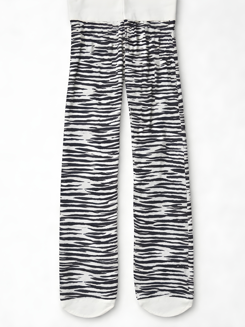 Zebra Stripe Support Tights - Animal Print Panty Hose Black/White - Picture 1 of 2